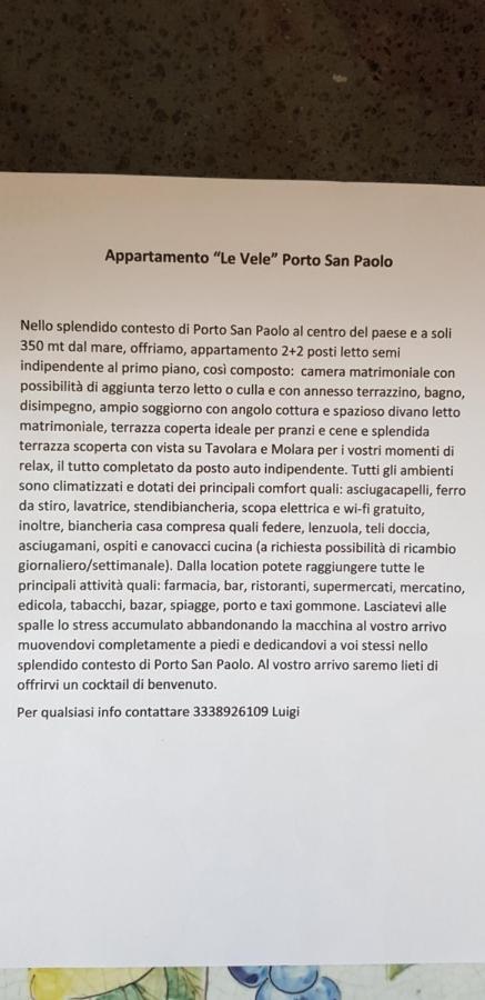 Appartamento Le Vele 포르토산파울로 외부 사진